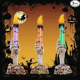 Horror Skull Ghost Holding Candle Lamp