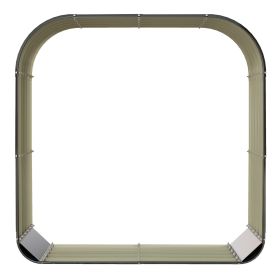 Wood Shed Galvanized Steel Firewood Storage Rack with Rubberized Edge for Safety, 4.7' x 1.4' x 4.7'