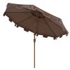 8.8' Patio Umbrella with Push Button Tilt and Crank, Brown
