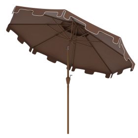 8.8' Patio Umbrella with Push Button Tilt and Crank, Brown
