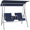 Porch Swing 2 Person with Stand Dark Blue