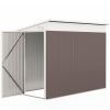4' x 7.7' Lean to Garden Storage Shed, Outdoor Metal Tool House with Lockable Door Vents for Backyard Patio Lawn
