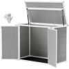 4.7 x 2.5FT Outdoor Horizontal Storage Shed, Lockable Trash Can Storage with Chain Lid, Gray