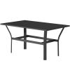 All-Weather Rectangle Metal Patio Coffee Table, Black