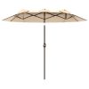 9.5' Outdoor Market Umbrella with Push Button Tilt & Crank, Brown