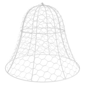 6 Pack Garden Cloches for Plants, 16" x 13" Metal Crop Cage, Plant Cages to Keep Animals Out, White