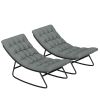 Rocking Porch Chairs with Mesh Deep Seats Dark Gray