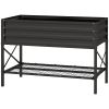 Black Galvanized Raised Bed with Shelf