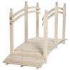 Arched Garden Passage: 7.5ft Fir Wood Bridge with Safety Rails for Backyards
