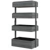 Outsunny 4-Tier Wooden Garden Box Gray