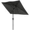 Patio Umbrella: 6.5x10, Dark Gray, Rectangular