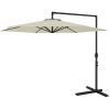 9.5FT Offset Patio Umbrella with Crank Cross Base Round Hanging Cantilever for Pool Backyard Deck Garden