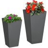 Outsunny Patio Planters 2-Piece Gray