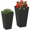 Outsunny Outdoor Planter Set 2 Pots Black
