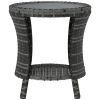 Outsunny 18" Wicker Outdoor Coffee Table Gray