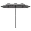 9.5 Large Double-sided Patio Umbrella Outdoor Market Umbrella with Tilt Crank