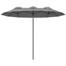 9.5 Large Double-sided Patio Umbrella Outdoor Market Umbrella with Tilt Crank