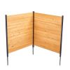 Wood Privacy Fence, 38" W x 42" L, 2 Panel Solid Air Conditioner Fence Screen, Pool Equipment Enclosure with Metal Stakes, Easy DIY Installation