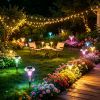 4 PCS Solar Powered Color Changing Path Lights, IP44 Waterproof Auto DusktoDawn LED Lights for Garden, Yard, Driveway and Patio Decoration