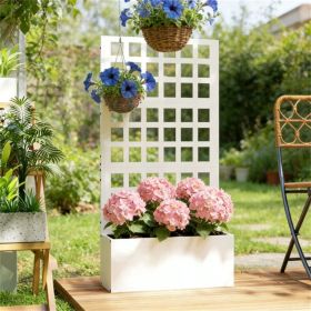Elevated garden bed, planting box, plant rack, white