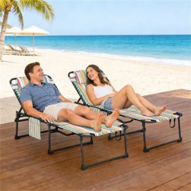 2-piece folding lounge chair, sun chair, outdoor chair, with side pockets, design sense