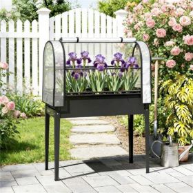 Elevated garden bed, plant bed, planting box (black)