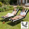 Outdoor lounge chair cushion 2-piece set, cushion, Black and White