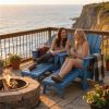 Folding chair 2-piece set, sun chair, courtyard chair, blue