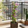 Elevated garden bed with trellis, brown