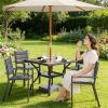 Square dining table, outdoor dining table, terrace table, garden table, gray (table only)