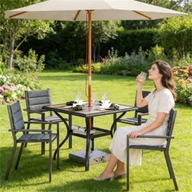 Square dining table, outdoor dining table, terrace table, garden table, gray (table only)