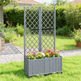Elevated garden bed, gray