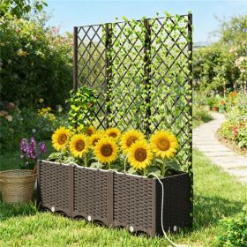 Plastic flowerpot box, elevated garden bed