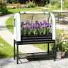 Elevated garden bed, greenhouse, suitable for planting, black