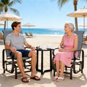 Sliding lounge chair set of two, lounge chair, outdoor chair, courtyard chair, gray