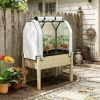 Greenhouse, outdoor flowerpot box, elevated planting bed, natural wood