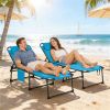 2-piece folding lounge chair, sun chair, outdoor chair, blue
