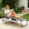 Outdoor lounge chair, sun chair, courtyard chair, Blue White