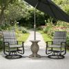 Terrace Chair, Gliding Chair, Set of Two, Outdoor Chair, Armchair, Courtyard Chair, Gray