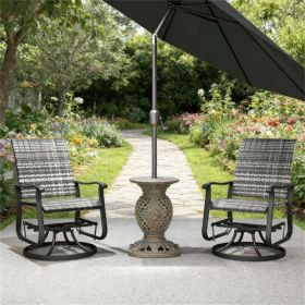Terrace Chair, Gliding Chair, Set of Two, Outdoor Chair, Armchair, Courtyard Chair, Gray
