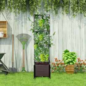 Expandable Rustproof Raised Garden Bed Planter - 62.99in Tall with Trellis, Automatic Water Drainage, 4 Lockable Wheels, Easy Assembly (No Screws)