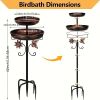 42 Inch Heavy Duty Metal Bird Bath, Double Tier Pedestal Bird Feeder with Large Water Basin, Rustproof Outdoor Garden Decor for Yard, Patio