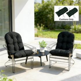 Outdoor chair cushion 2-piece set, terrace chair cushion, cushion, black cushion