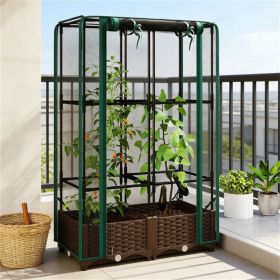 Elevated garden bed with adjustable trellis