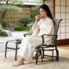 Gliding chair, gray seat, lounge chair, sun chair