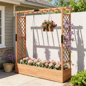 Wooden flowerpot box, plant rack, climbing flower rack, elevated garden bed