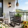 Wooden outdoor lounge chair, rocking chair, armchair, garden chair, black