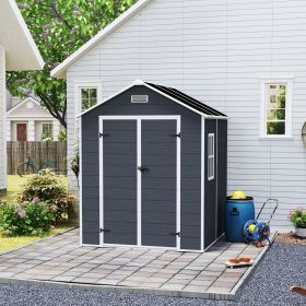 Campcraft 6*6ft resin storage shed, high quality pp material, strong structure, waterproof, rust and UV proof, large storage space