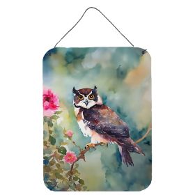 NEW Spectacled Owl Wall or Door Hanging Prints Aluminum Metal Sign Kitchen Wall Bar Bathroom Plaque Home Decor Front Door Plaque, 12x16, Multicolor