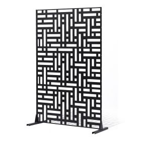 Metal Privacy Screen 47" x 76" Outdoor Privacy Screens & Panels for Patio Black